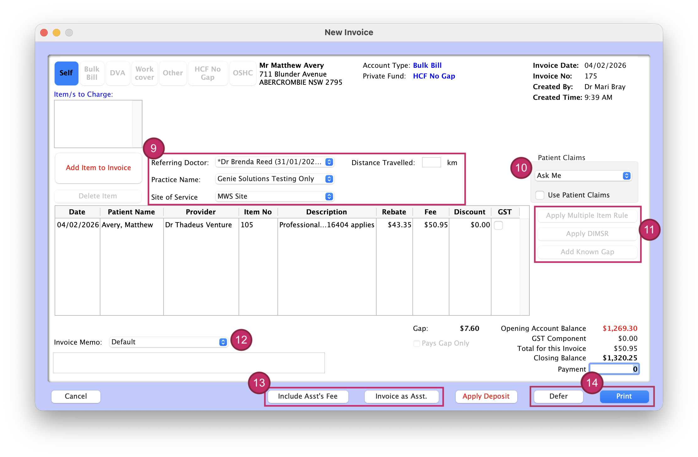 Creating Self (private) invoices | Genie Support
