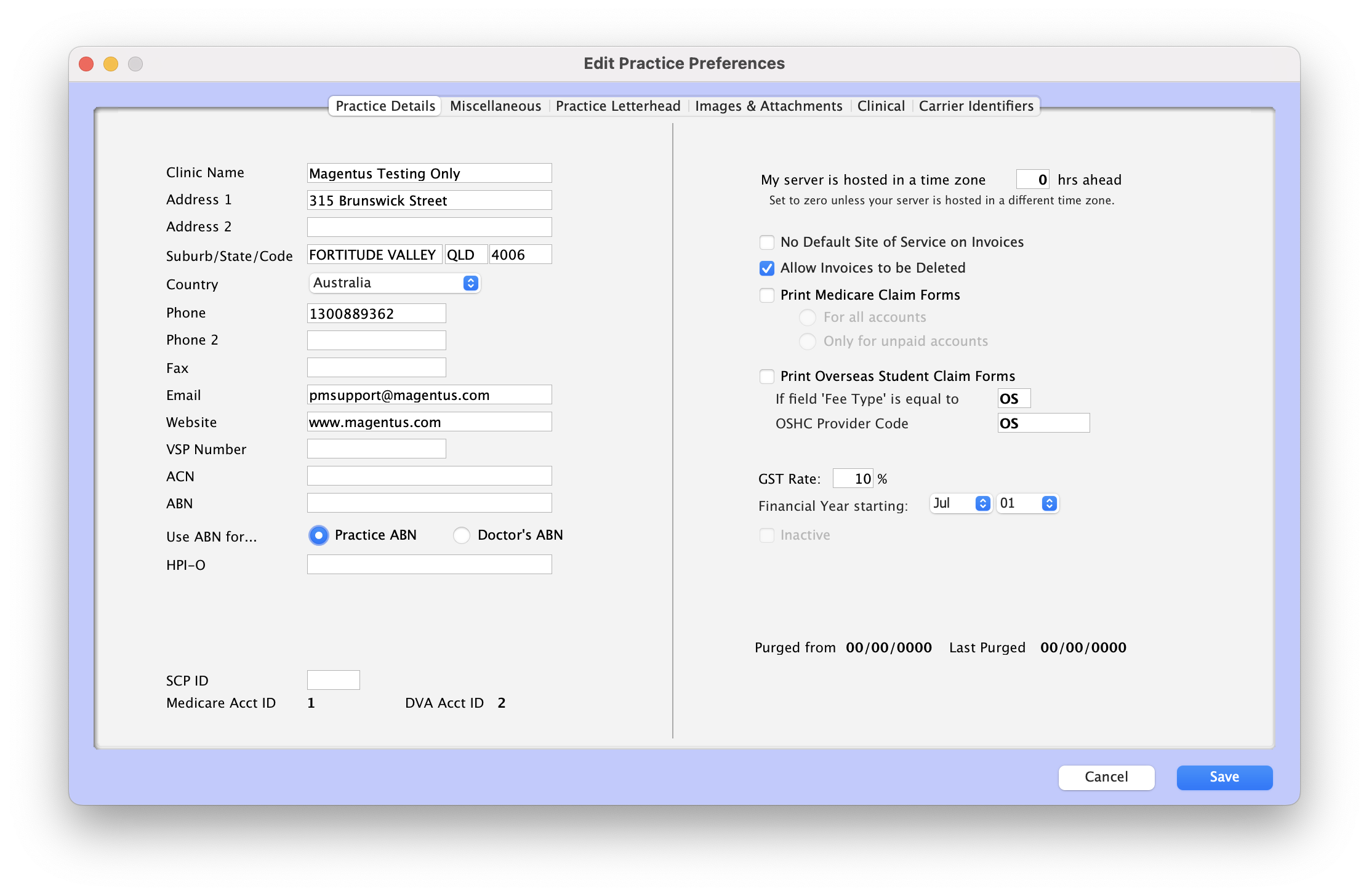 Configuring Practice Preferences | Genie Support