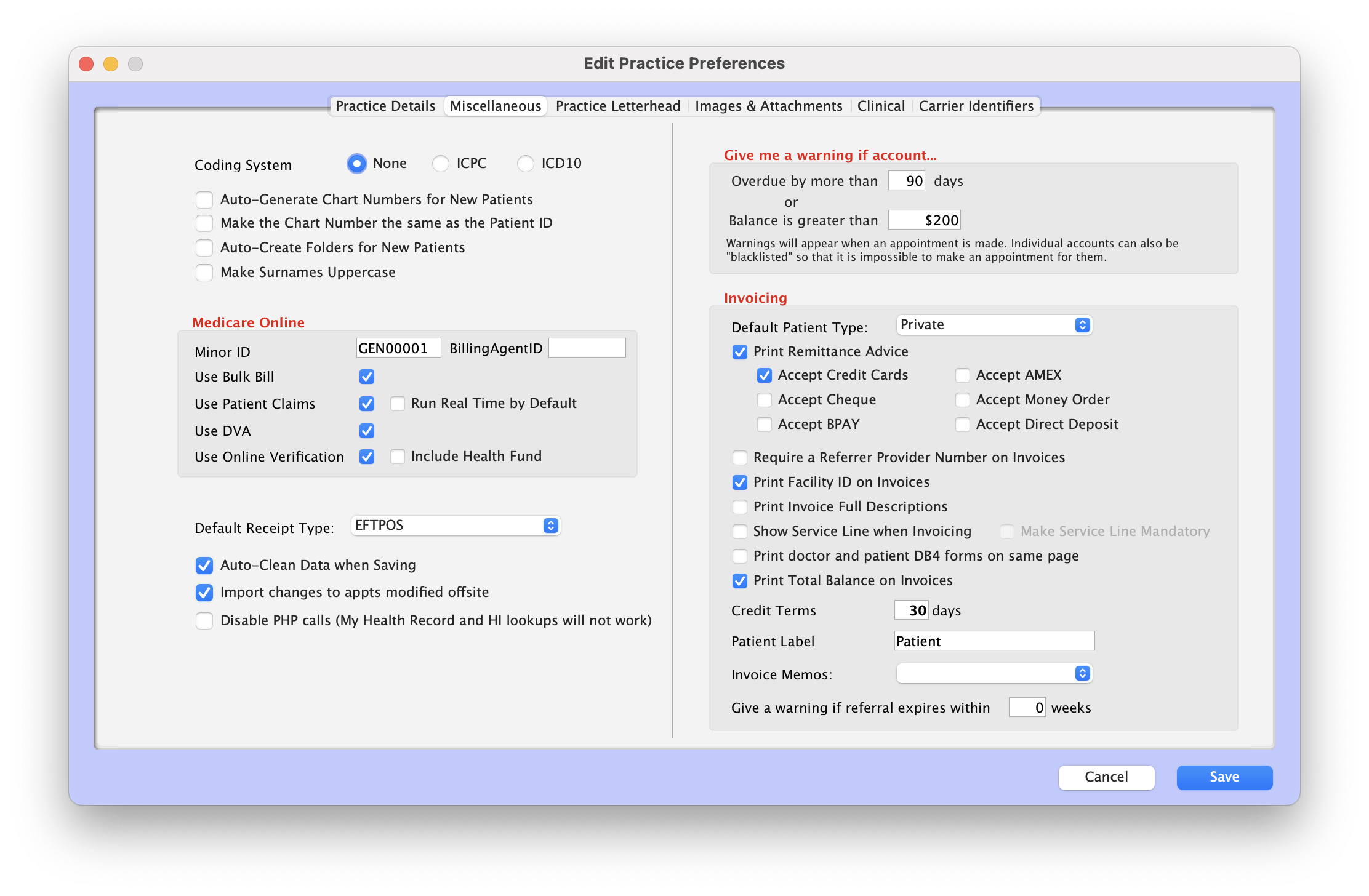 Configuring Practice Preferences | Genie Support