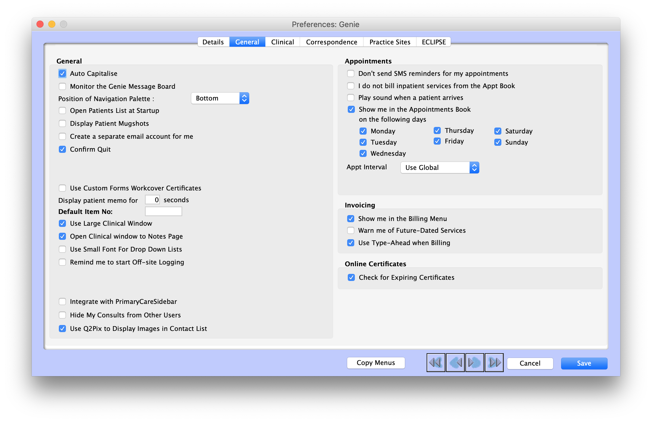 Configuring User Preferences Genie Support