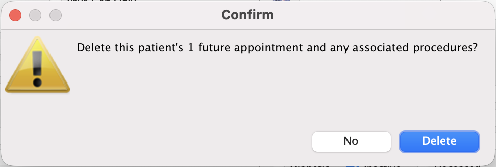 Delete Inactive appointments