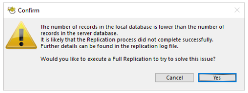 Database Replication: Fewer Records in Local Database Alert | Genie Support