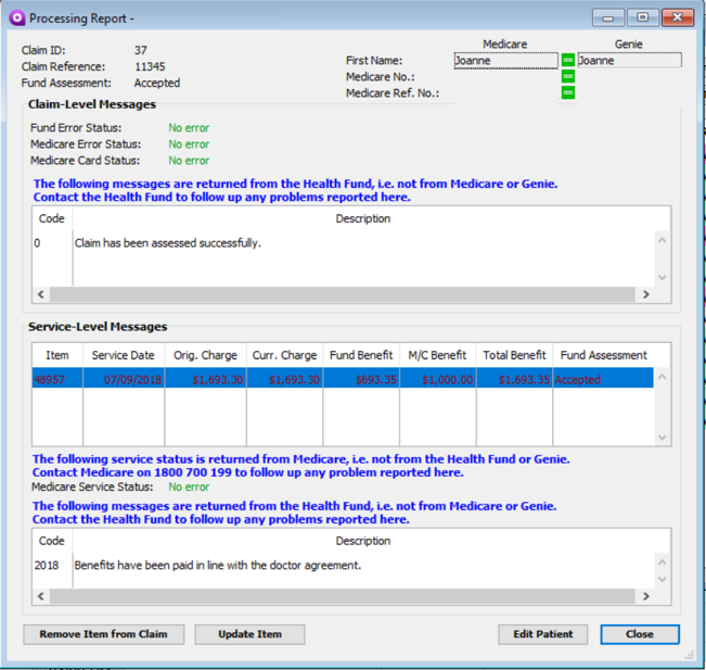 ECLIPSE Exception - One or more items have been part paid | Genie Support